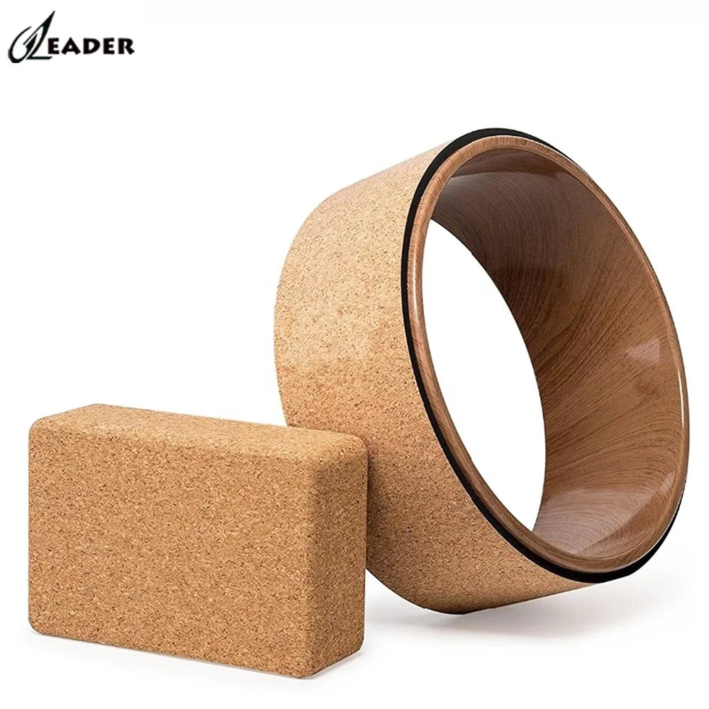 Hot Selling Eco-Friendly Balance Cork Wooden Yoga Wheel Fitness Essential