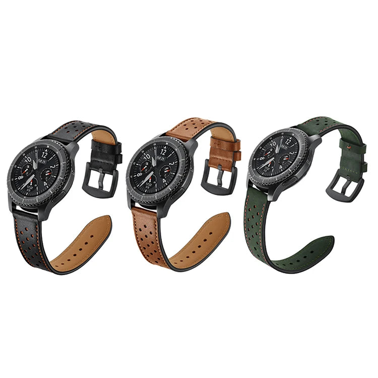 Men Luxury Leather Watch Strap Band With Metal Clasps for Apple Watch