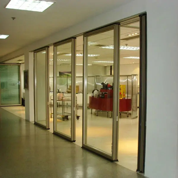 Modern Frosted Tempered Glass Fireproof Foldable Office Partition Wall Movable Operable for Supermarket Schools Hospitals