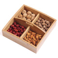 Creative Eco-Friendly Bamboo Multifunctional 4 Compartment Food Portable Storage Box