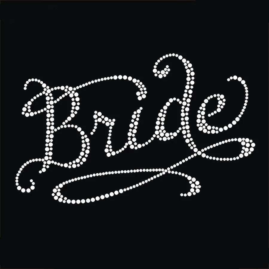Wholesale New Fashion Custom the Bride Hotfix Rhinestone Transfer Printing