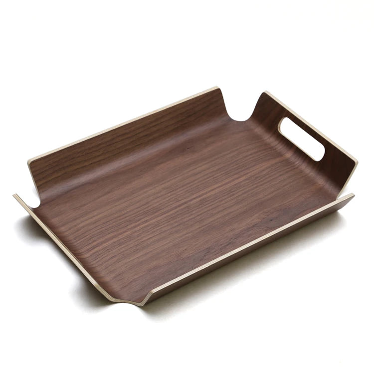 Wholesale Classical  44cm Rectangle  Hotel  Wood  Serving Tray with Handle