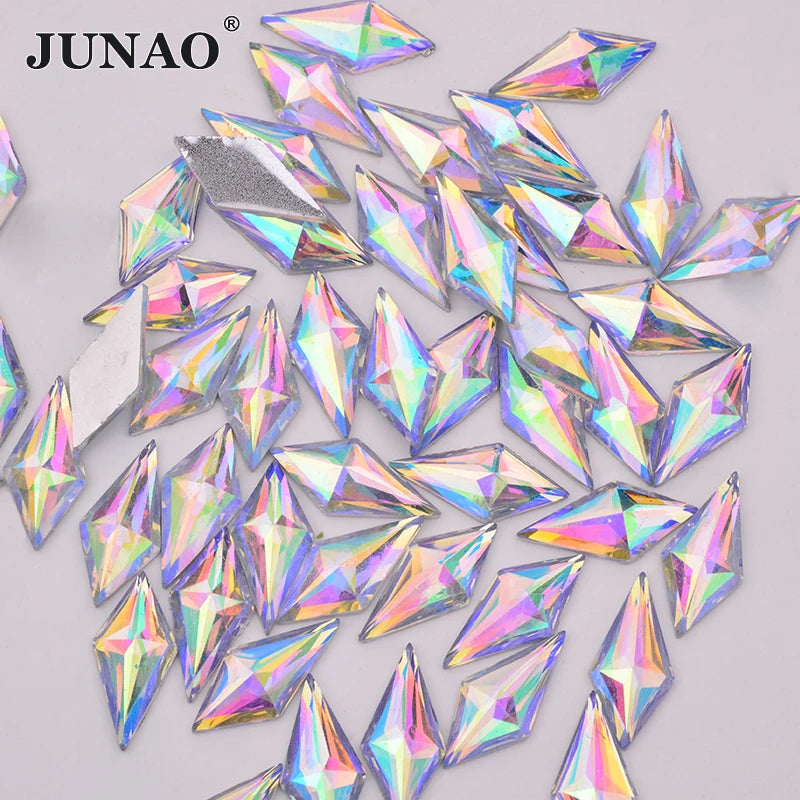 10*22mm Crystal AB Resin Flatback Rhinestone Applique Rhombus Crystal Stones for DIY Crafts