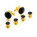 Sublimation Mens Cufflinks Custom Logo Luxury Golden Bouton Manchette Cufflinks Studs Set With Gift Box