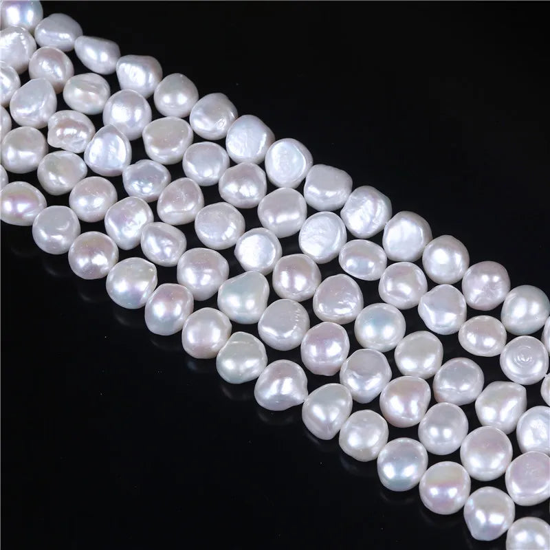 9-10mm Cultured Side Drilled Natural Pearl Loose Strand