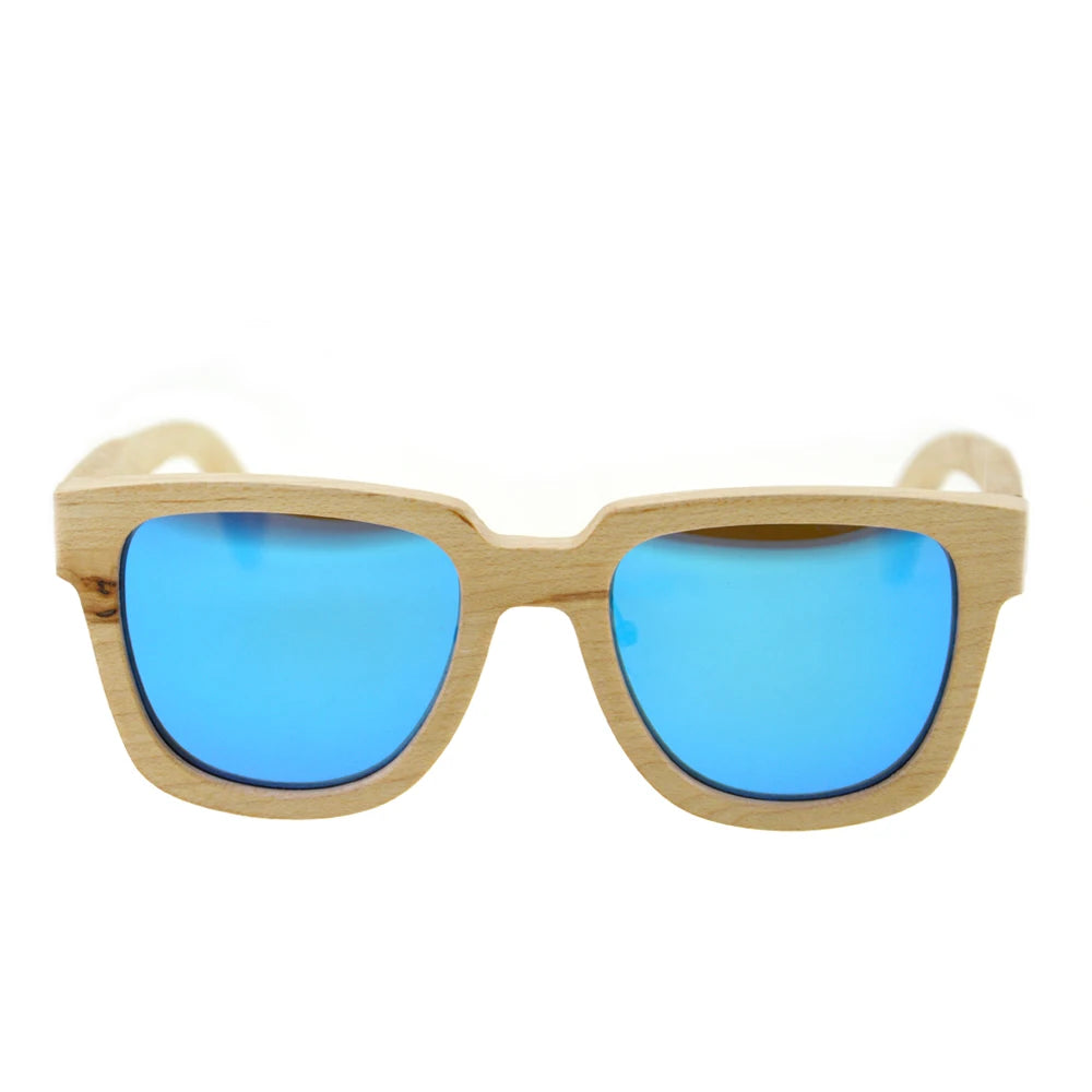 100% Natural Wood Sunglasses With Polarized Lenses Unisex Ivory Fashion Style Tac Frame Material