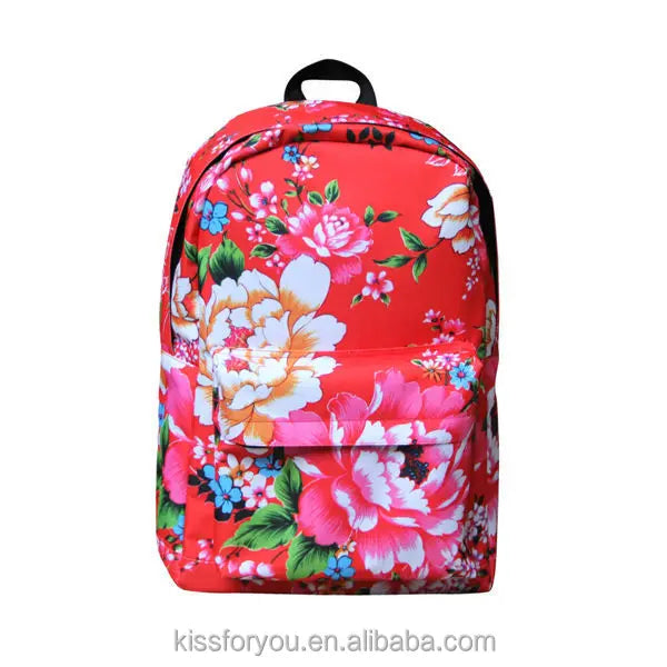 Women's 600d Polyester Laptop Backpack New All the Rage with Sublimation Print Quick Shipment Zipper Closure for Summer