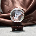Wholesale Crystal Glass Ball 3d Laser Crystal Solid Ball Photography Home Decoration Glass Spheres With Wooden Base