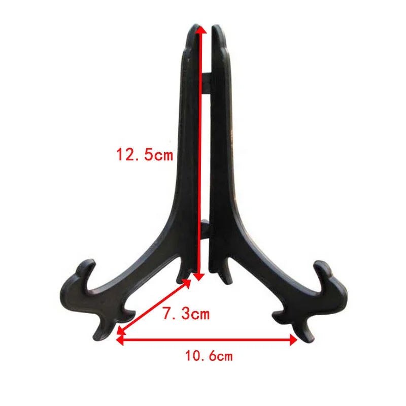 5" Plastic Holder Clear/Black Color Art Display Easel Stand for Dish/Photo Frames