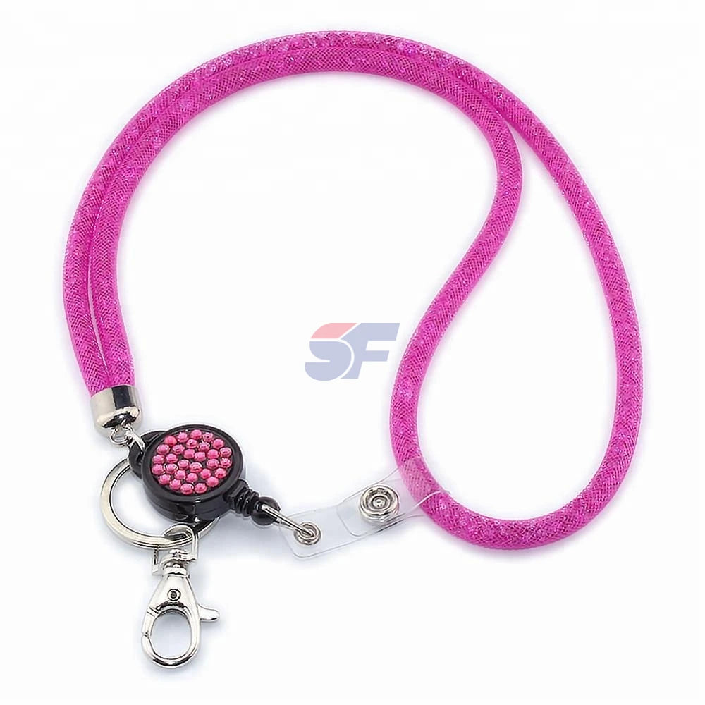 Retractable Nylon Reels Key Chains Lanyards Neck Straps Band Washable for ID Badge Holder for Business School Events