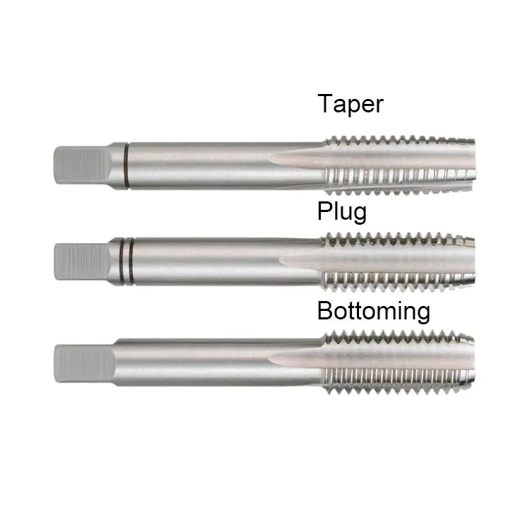 DIN352 3Pcs Hand Tap Set M3-M12 Taper Plug Bottoming Tap Kit for Steel Brass Aluminum Metal Thread Cutting