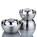 12cm Stainless Steel Bowl Heat Insulated Double Wall Bowl Food Rice Soup Children Metal Bowl