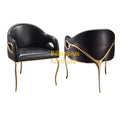 Chandra Modern Design Dining Chair with Polished Gold Brass Finish Stylish Accent Steel PC Metal for Home Bar for Hotels Villas