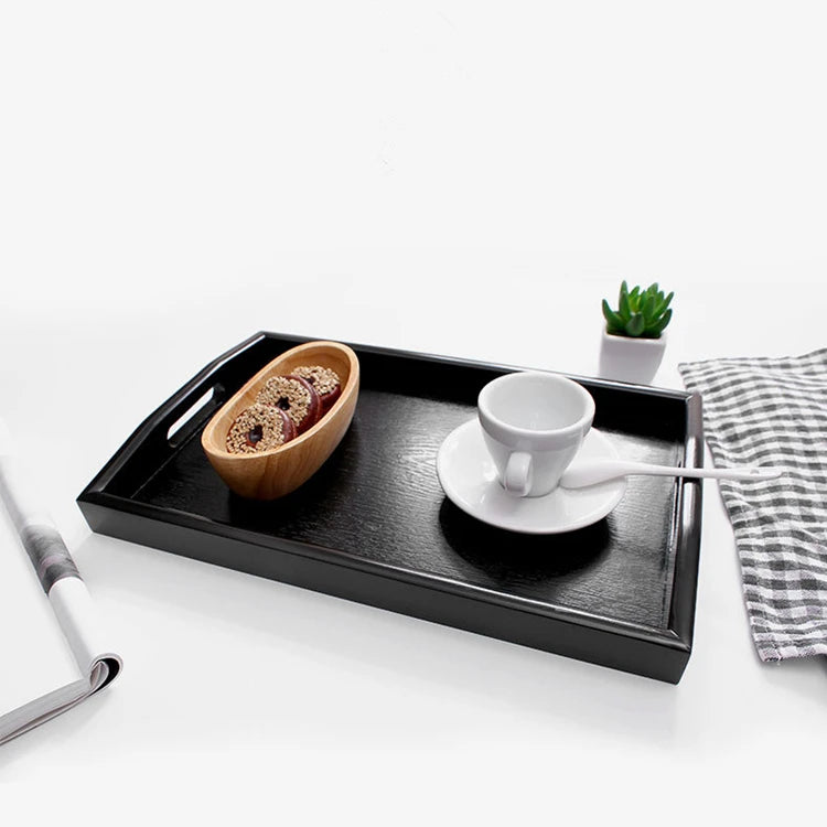 Wholesale Classical Handmade 36cm  Wood  Serving Tray With Handle