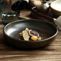Factory Direct Wholesale Hotel Ceramic Round Black Dinner Soup Platesrestaurant Plates Set Dinnerware