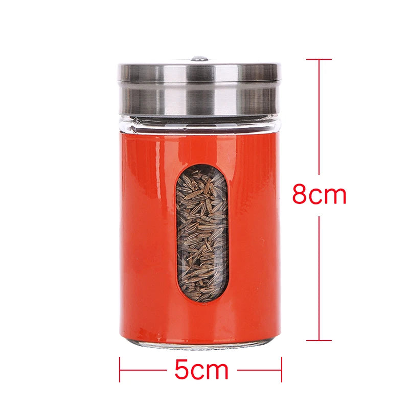 100ml Round Glass Condiment Containers / Spice Tin Salt Shaker / Toothpick Holder