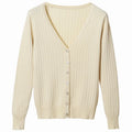 Hot Selling Stylish Spring Summer Thin Rib Knit Coat In-stock Single Breasted Soft Plain Color Women Sweater Cardigan Wholesale