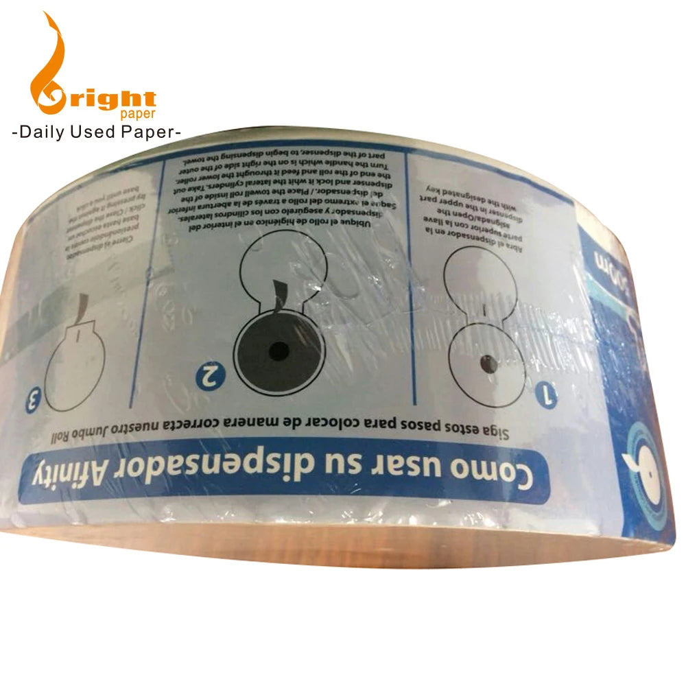 2025 Custom Virgin Wood Pulp 1-Ply Jumbo Toilet Tissue Soft 1-Ply Jumbo Roll Strong and Soft Name Toilet Paper