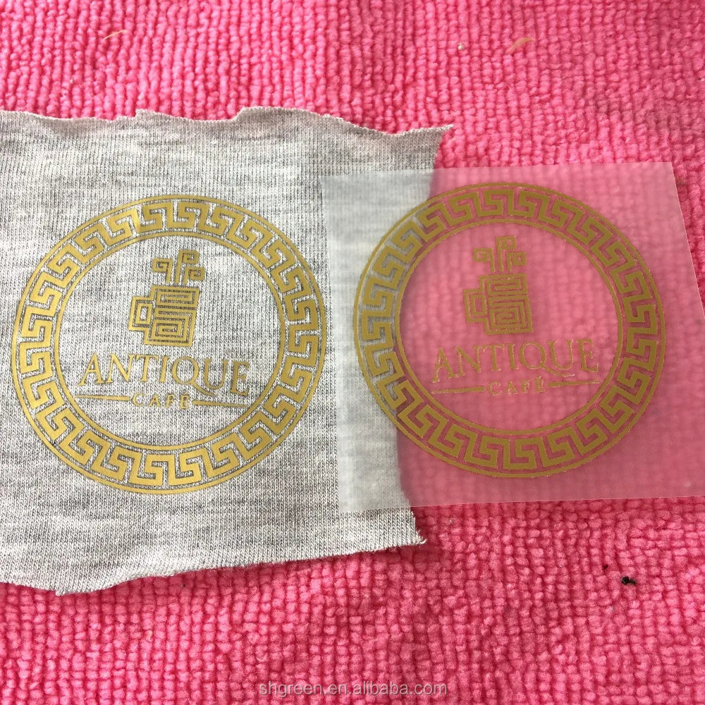 Gold Color Iron on Transfer Labelheat Pressed Transfer Label for Collar