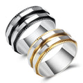 Cheap Factory Wholesale Rings Titanium Steel Men Rings Black Gold Color Male Punk Style Party Rings for Men