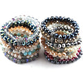 Holiday Gift Handmade Women Bracelet 10mm Assort Crystal Glass Beads Bracelet 5 Different Pave Ball Color Elastic Charm Bracelet