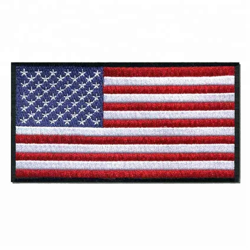 Alibaba China Reliable Supplier Whosale Embroidered American Flag USA Flag Patches US Nation Flag Patches  Iron on Patches