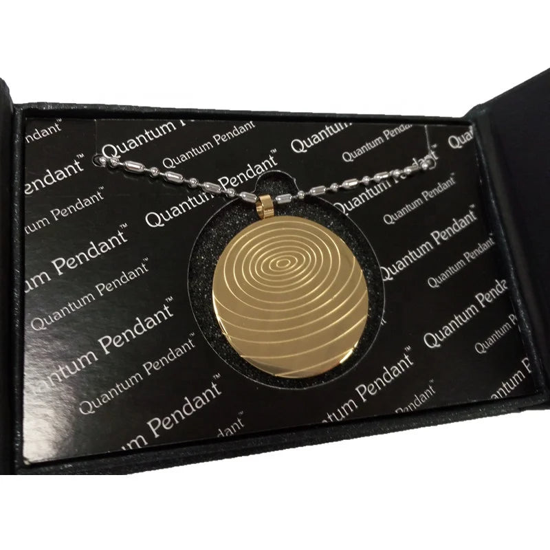 Gold Silver Stainless Steel Pendant Quantum Scalar Energy Pendants + 3 Kinds Energy Stone Lava Necklace Jewelry Women Men