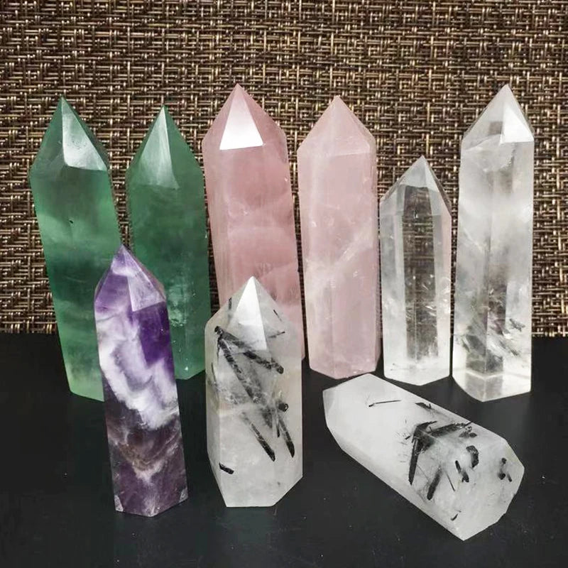 Natural Amethyst Rose Quartz Stones Obelisk Crystal Wand Point Crystal Semi-precious Healing Stones for Crystals and Stones