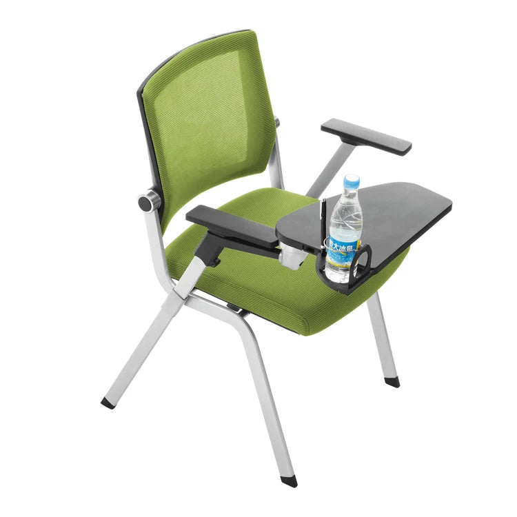 New Selling Foldable Mesh Fabric Table Conference School Meeting Room Training Chair With Writing Pad