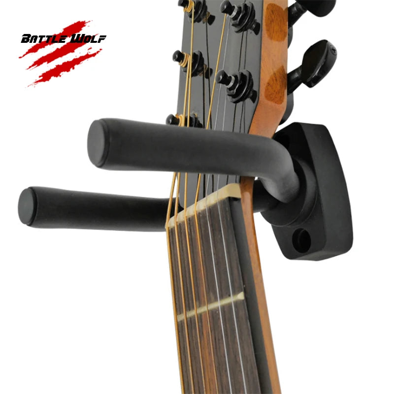 Lower MOQ Wholesale Adjustable Guitar Hanger Wall Mount for Acoustic Classic Electric Guitar Bass E-commerce Supplier