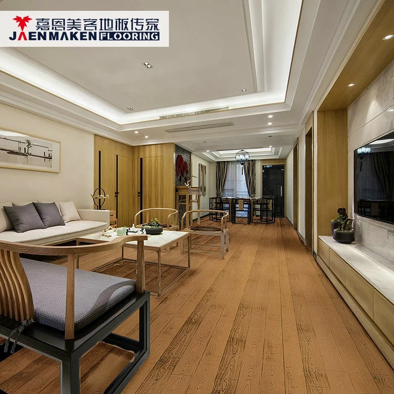 Modern Click System 3-Layer European White Oak Engineered Wood Flooring Parquet Style