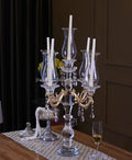 Cheap Gold Charming 5 Arms Crystal Candelabra for Wedding Table Centerpiece