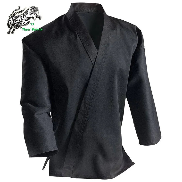 Cheap Training Black Poly Cotton Karate Uniform