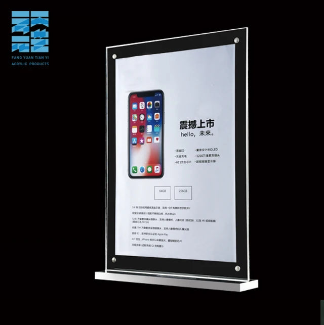 A4 A5 A6 Factory Personalised  T Shaped Acrylic Menu Card Holders Acrylic Table Tent Wholesale