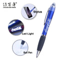 Hot Sales Stationery 3-in-1 Promotional Plastic Pen with LED Light Logo and for