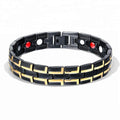 MECYLIFE Four Energy Magnets Stone Stainless Steel Magnetic Men Energy Bracelet
