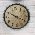 Custom Wholesale Wall Hanging Decor Beer Bottle Cap Shape Metal Tin Sign Clock
