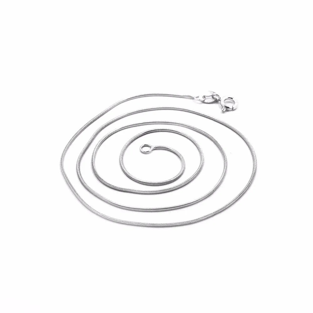 925 Silver Jewelry 0.3mm Round Snake Chain Real S925 Silver Chains Necklaces