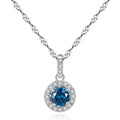 CZCITY Round Multicolor Gemstone Pendant 925 Sterling Silver Pendant Necklace Jewelry Women's Jewelry