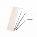 Wholesale Eco Reusable Metal Stainless Steel Drinking Straws Set with Customized logo