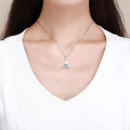 Hot Selling Blue CZ Mermaid Tail Charms Pendant Necklace with Pearl Jewelry