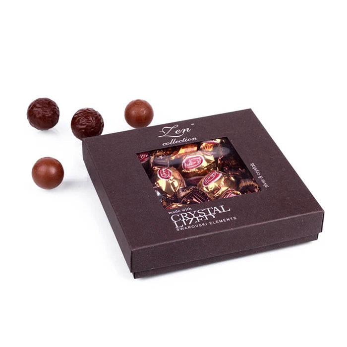 Customized Rigid Cardboard Food Grade Candy Baklava Chocolate Box Packaging Container with Window on Lid