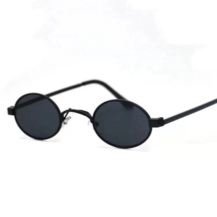 Small Oval Lenses 2024 Trendy Fashion Vintage Steam Punk Popular Women Metal Sunglasses