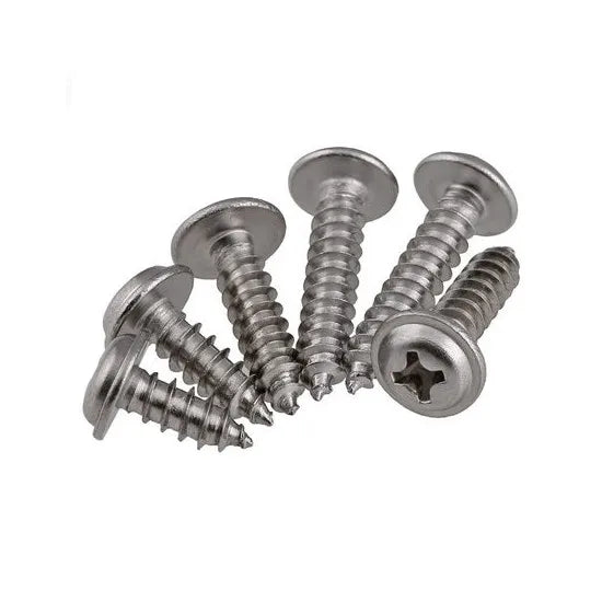 Stainless Steel and Black Steel Cross Pan Washer Head Self Tapping Wood Screw Metric Measurement System