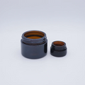 Amber Glass 1oz Cosmetic Cream Glass Jar with Black Plastic Lid for Face Cream