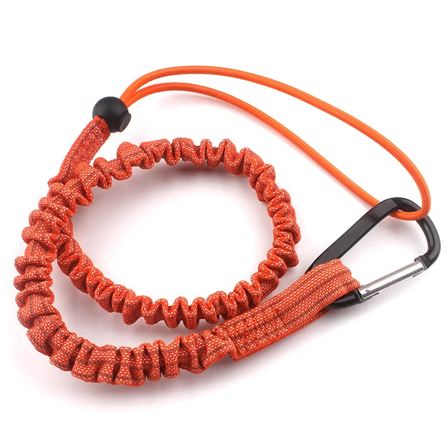 Tool Leash Coiled Retractable Bungee Cord Tool Safety Lanyard with Aluminum Carabiner Clip