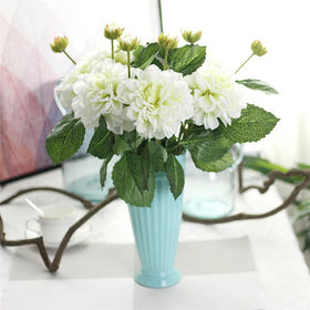 N-0015 Wholesale 3 Heads Artificial Silk Dahlia Flowers Faux Bouquet for Wedding Decoration and Home Interior Arrangements