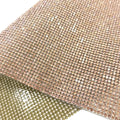 24*40cm Lt Peach Color Iron on Hotfix Rhinestone Mesh Sheet Rhinestone Sheet Crystal