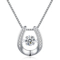 GP08 Charm Design Letter U Shape Sterling Silver 925 Dancing Diamond Pendant Clavicle Chain Zircon Horseshoe for Necklace