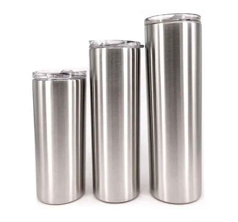 15oz 20oz 30oz Double Wall Tumbler Cup Straight-up Vacuum Insulated Stainless Steel Skinny Tumbler With Straw